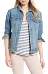 Ag Mya Button-front Light-wash Denim Jacket In Sunlight Blue