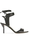 3.1 PHILLIP LIM / フィリップ リム WOMAN KIDDIE LACE-UP LEATHER SANDALS BLACK,US 1914431941034211