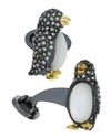 Jan Leslie Marcasite %26 Mother-of-pearl Penguin Cuff Links
