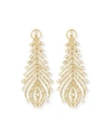 SUTRA 18K YELLOW GOLD DIAMOND FEATHER EARRINGS,PROD184810021