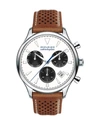 Movado 43mm Heritage Calendoplan Chronograph Watch With Perforated Leather Strap In Brown