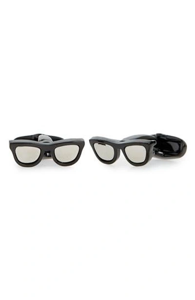 Paul Smith Mirrored Sunglasses Cufflinks In Black