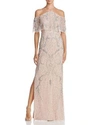AIDAN MATTOX COLD-SHOULDER BEADED GOWN - 100% EXCLUSIVE,MD1E202408