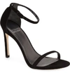 Stuart Weitzman Nudistsong 105mm High Heel Stappy Sandal In Black Nero Nocturn In Black Suede