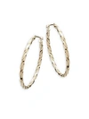 SAKS FIFTH AVENUE 14K Yellow Gold Deform Hoop Earrings,0400096817898