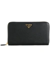 Prada Saffiano Zip Wallet