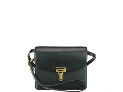 Balenciaga Lock Leather Shoulder Bag In Black
