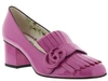 Gucci Marmont Patent Leather Mid-heel Pump In Rododendro