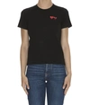 Comme Des Garçons Play Comme Des Garcons Play Black And Red Double Hearts T-shirt In Black
