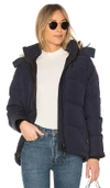 Canada Goose 'chelsea' Slim Fit Down Parka With Genuine Coyote Fur Trim In Navy