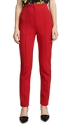 Diane Von Furstenberg High-rise Skinny Stretch-crepe Trousers In Red