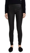 VINCE LEATHER ZIP ANKLE LEGGINGS