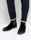 STEVE MADDEN TELLER SUEDE CHELSEA BOOTS IN BLACK - BLACK,TELLER BLACK