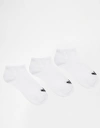 ADIDAS ORIGINALS 3 PACK TREFOIL LINER SOCKS-WHITE,S20273