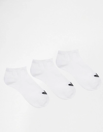 Adidas Originals 3 Pack Trefoil Liner Socks - White