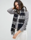 PLUSH ULTRA SOFT WOVEN PLAID SCARF IN NAVY PLAID - NAVY,SF340PLD-NAVY-O/S