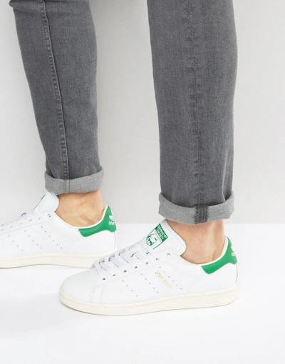 Adidas Originals Stan Smith Leather Sneakers In White S75074 - White |  ModeSens