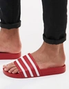 Adidas Originals Adilette Sliders In Red 288193 - Red In Red