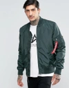 ALPHA INDUSTRIES MA-1 BOMBER JACKET SLIM FIT IN DARK PETROL - BLUE,19113MA-1TT353