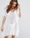 Seafolly Amnesia Crinkled Beach Caftan In White In White