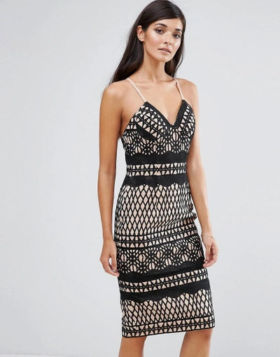 Aijek Lace Bodycon Dress-black