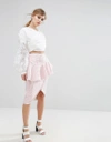 ASILIO ROUGH LINES SKIRT - PINK,AS16623
