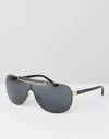 Versace Aviator Sunglasses - Black In Black