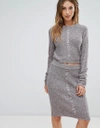 BELLFIELD ORTA RIB AND CABLE MIX KNIT SWEATER TOP-GRAY,B ORTA