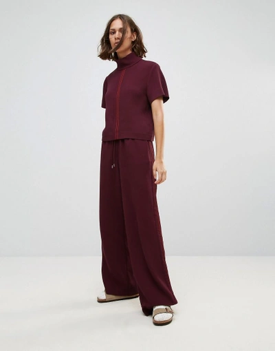 Wood Wood Josette Relaxed Wide Leg Pants-red