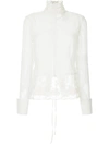 ANN DEMEULEMEESTER ANN DEMEULEMEESTER LACE-PANELLED TOP - WHITE,1702181613002012471914