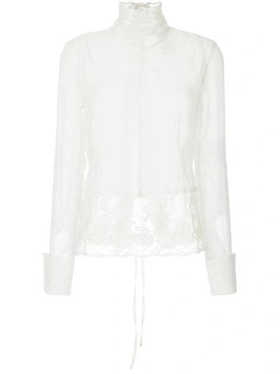 Ann Demeulemeester Lace-panelled Top - White