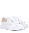 Alexander Mcqueen Suede-trimmed Leather Exaggerated-sole Sneakers In White