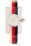 GUCCI Plexiglas silver-tone watch