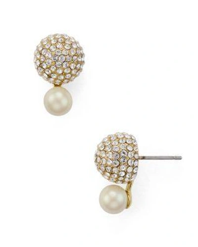 Kate Spade Flying Colours Pave Double Bauble Earrings In Cream Multi/gold