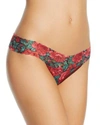 Hanky Panky Roses Are Red Original-rise Floral Lace Thong In Red Roses