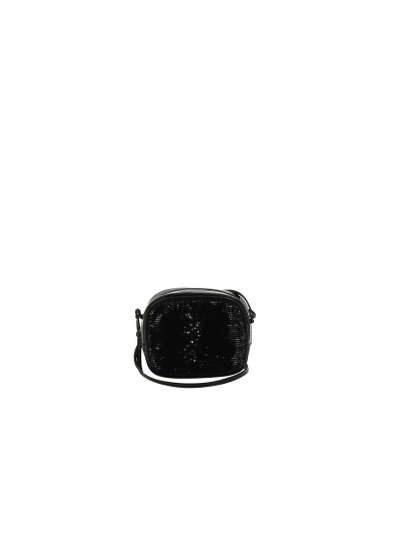 Saint Laurent Monogram Blogger Sequin-embellished Cross-body Bag In Black