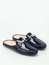TOD'S DOUBLE T PATENT SLIPPERS,9615549