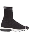 Fendi Black Stretch Sock High-top Sneakers