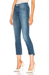Mother The Insider Crop Step Fray Jeans Not Rough Enough In Blue