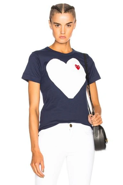 Comme Des Garçons Play Logo-patch Printed T-shirt In Multi