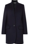 Stella Mccartney 'bryce' Melton Wool Blend Coat In Midnight Blue