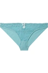 STELLA MCCARTNEY POPPY PLAYING CUTOUT STRETCH-JERSEY AND LEAVERS LACE BRIEFS