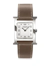HERMÈS WATCHES HEURE H 26MM STAINLESS STEEL & LEATHER STRAP WATCH,408129814629
