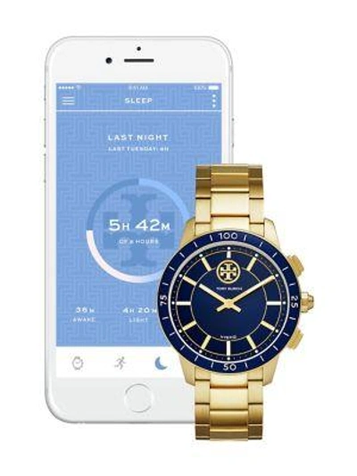 Tory Burch The Torytrack Collins Smartwatch With Striped Strap, Blue/golden