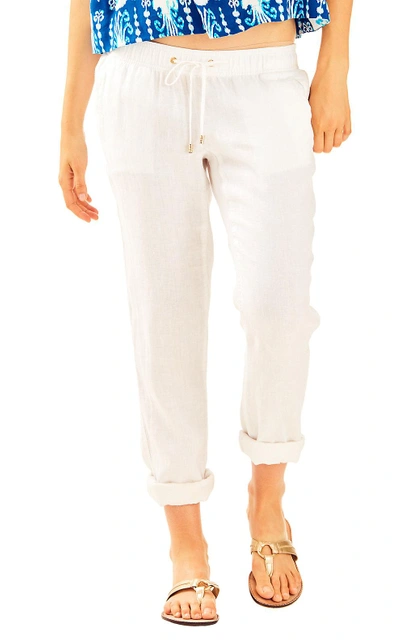 Lilly Pulitzer Womens 31" Aden Pant In Resort White
