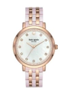 KATE SPADE MONTEREY PINK AND ROSE GOLD-TONE STAINLESS STEEL BRACELET WATCH,ONE SIZE