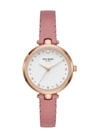 KATE SPADE HOLLAND SCALLOP PINK LEATHER WATCH,796483349018