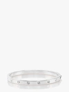 Kate Spade Set In Stone Hinged Bangle In Clear/silver