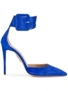 AQUAZZURA AQUAZZURA BLUE CASABLANCA 105 SUEDE PUMPS,CABHIGP0SUEBLE12474323