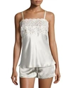 JOSIE NATORI LACE-TOP SILK CAMISOLE,PROD132630378